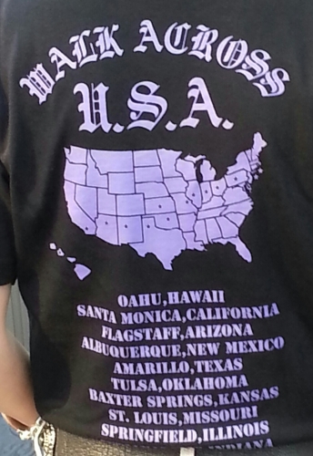 WALK ADCROSS USA Tシャツ 紫_後